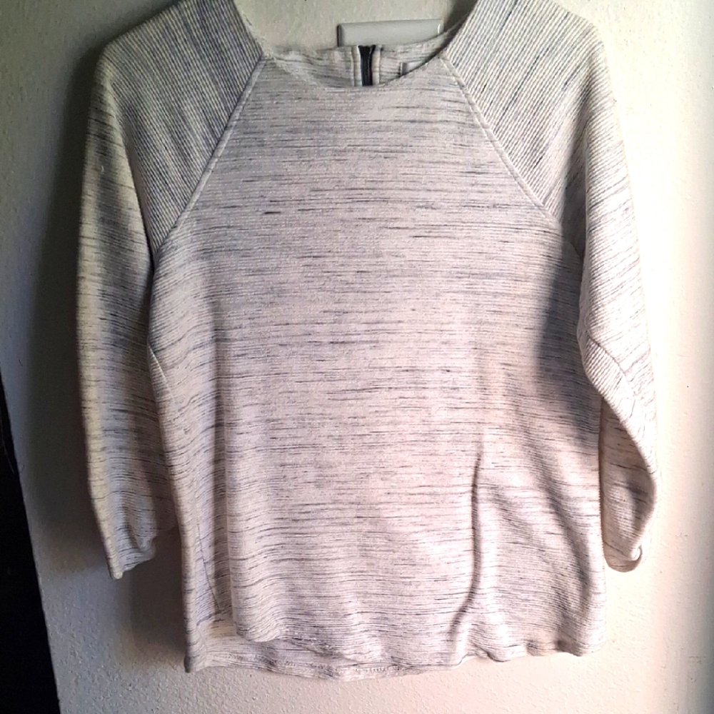 Christopher & Banks Cream Ribbed Knit Top